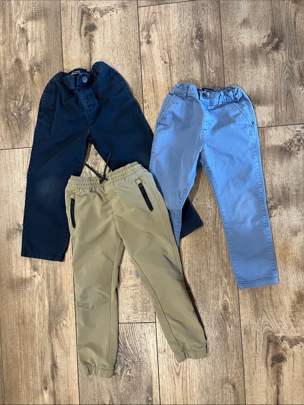 Lot of 3 Boys Pants in Navy, Light Blue, and Khaki | 4T